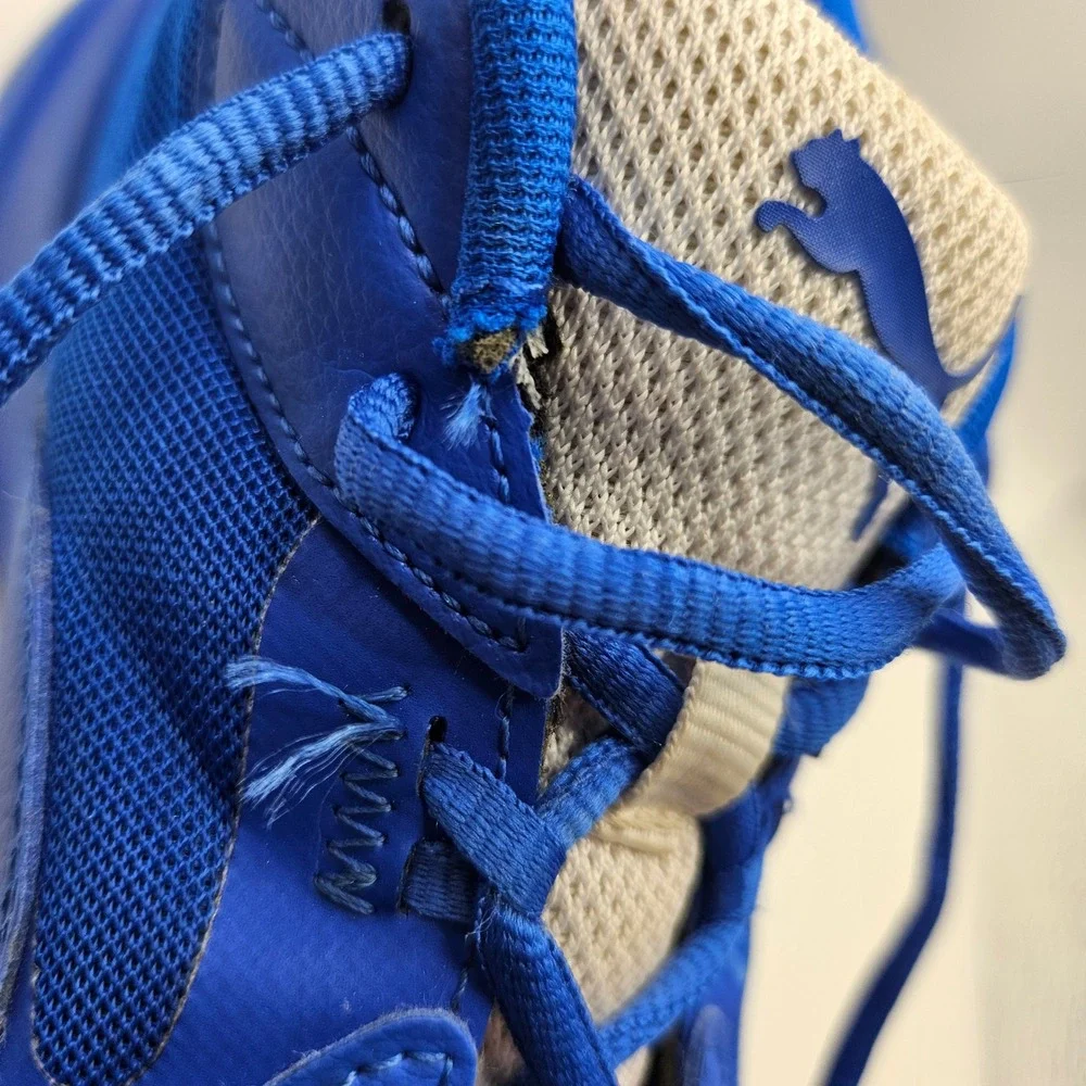 Puma Blue Athletic Basketball‎ Sneakers Shoes Lace Up Cushioned Size 7